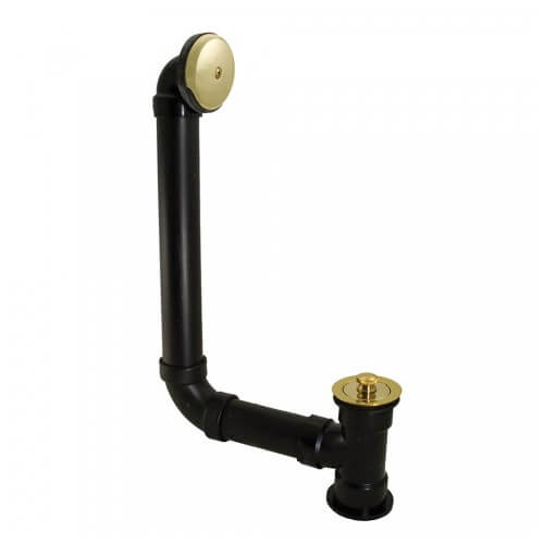 Main product image of Bath Waste T-Waste Full Kit - PB Lift & Turn Drain w/ 1 Hole Face Plate (ABS)