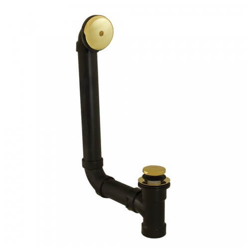 Main product image of Bath Waste T-Waste Full Kit - PB Toe Pop-Up Drain w/ 1 Hole Face Plate (ABS)