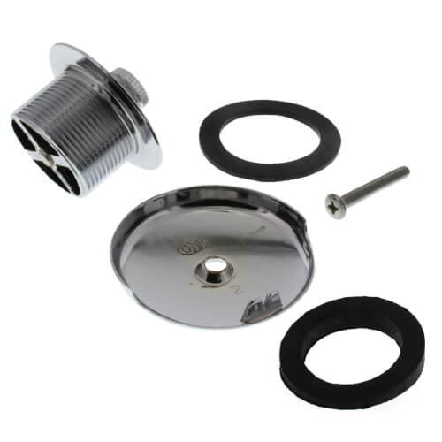 Main product image of Bath Waste T-Waste Half Kit - CP Friction Lift Drain w/ 1 Hole Face Plate (PVC)