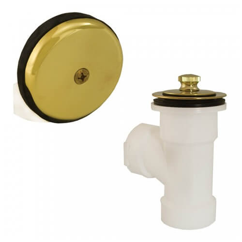 Main product image of Bath Waste T-Waste Half Kit - PB Friction Lift Drain w/ 1 Hole Face Plate (PVC)