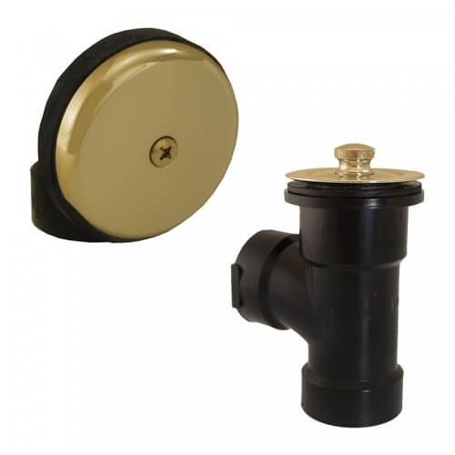 Main product image of Bath Waste T-Waste Half Kit - PB Friction Lift Drain w/ 1 Hole Face Plate (ABS)