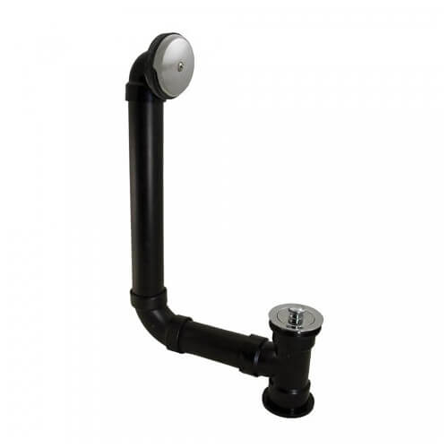 Main product image of Bath Waste T-Waste Full Kit - CP Brass Lift & Turn Drain w/ 1 Hole Face Plate (ABS)