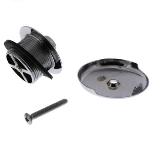 Main product image of Bath Waste T-Waste Full Kit - CP Friction Lift Drain w/ 1 Hole Face Plate (PVC)