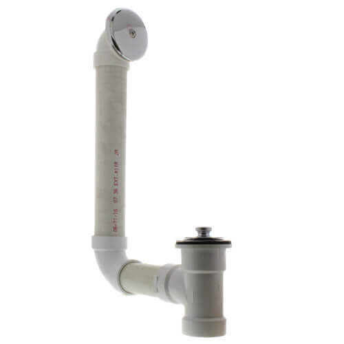 Main product image of Bath Waste T-Waste Full Kit - CP Friction Lift Drain w/ 1 Hole Face Plate (PVC)