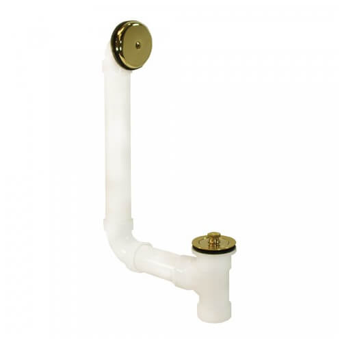 Main product image of Bath Waste T-Waste Full Kit - PB Friction Lift Drain w/ 1 Hole Face Plate (PVC)