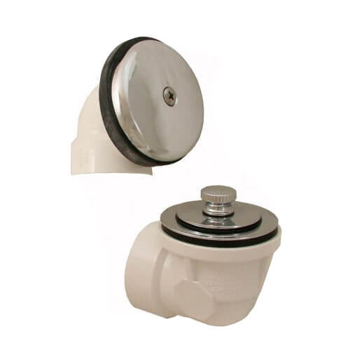 Main product image of Bath Waste Standard Half Kit - CP Friction Lift Drain w/ 1 Hole Face Plate (PVC)