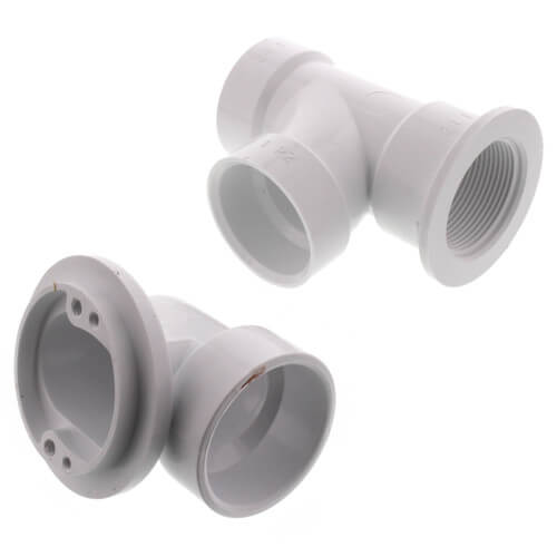 Main product image of 1-1/2" Bath Waste T-Waste Half Kit - CP Lift & Turn Drain w/ 2 Hole Face Plate (PVC), B07101