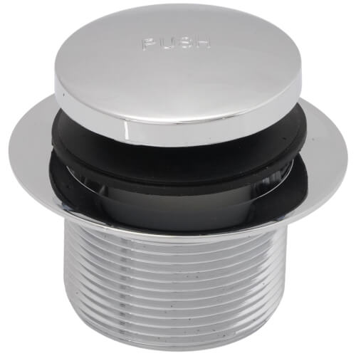 Main product image of Bath Waste T-Waste Half Kit - CP Toe Pop-Up Drain w/ 2 Hole Face Plate (PVC)