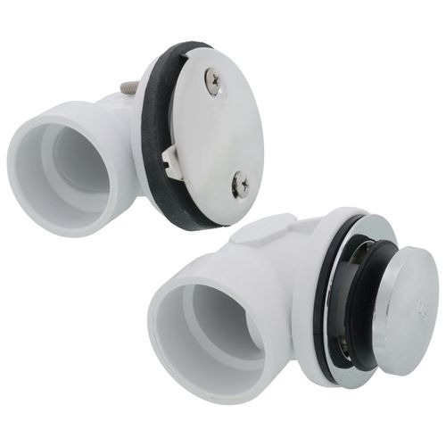 Main product image of Bath Waste Standard Half Kit - CP Toe Pop-Up Drain w/ 2 Hole Face Plate (PVC)
