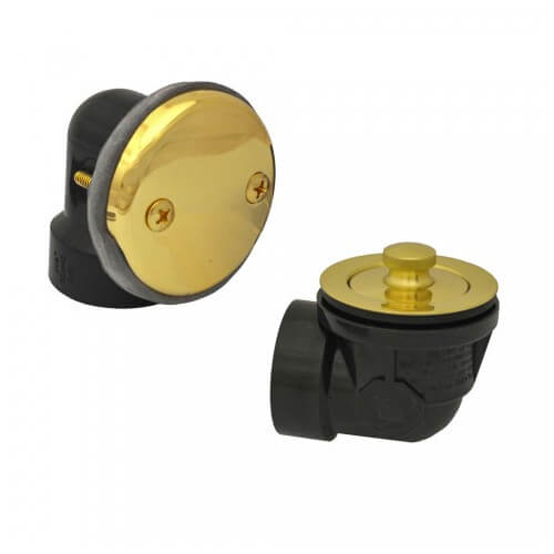 Main product image of Bath Waste Standard Half Kit - PB Lift & Turn Drain w/ 2 Hole Face Plate (ABS)