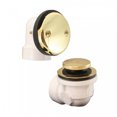 Main product image of Bath Waste Standard Half Kit - PB Toe Pop-Up Drain w/ 2 Hole Face Plate (PVC)