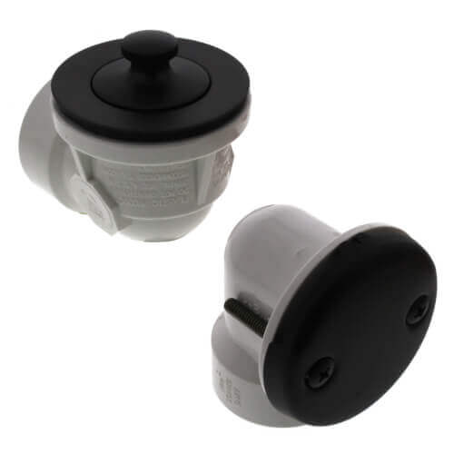 Main product image of Bath Waste Standard Half Kit - RB Lift & Turn Drain w/ 2 Hole Face Plate (PVC)