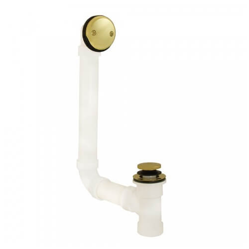 Main product image of Bath Waste T-Waste Full Kit - PB Toe Pop-Up Drain w/ 2 Hole Face Plate (PVC)