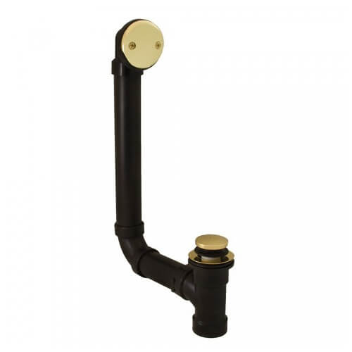 Main product image of Bath Waste T-Waste Full Kit - PB Toe Pop-Up Drain w/ 2 Hole Face Plate (ABS)