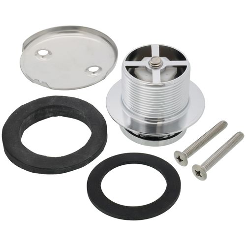 Main product image of Bath Waste Standard Full Kit - CP Toe Pop-Up Drain w/ 2 Hole Face Plate (PVC)