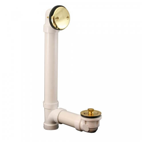 Main product image of Bath Waste Standard Full Kit - PB Lift & Turn Drain w/ 2 Hole Face Plate (PVC)