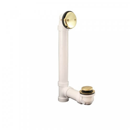 Main product image of Bath Waste Standard Full Kit - PB Toe Pop-Up Drain w/ 2 Hole Face Plate (PVC)