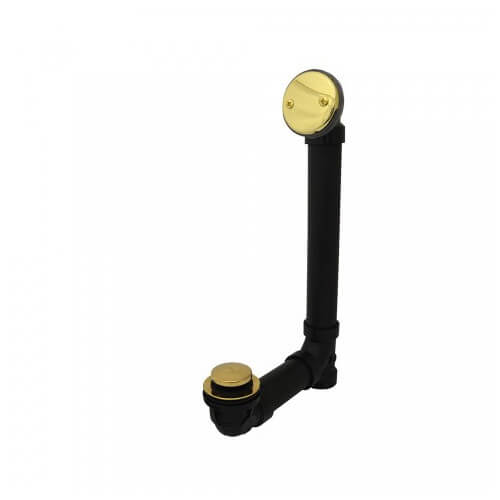 Main product image of Bath Waste Standard Full Kit - PB Toe Pop-Up Drain w/ 2 Hole Face Plate (ABS)