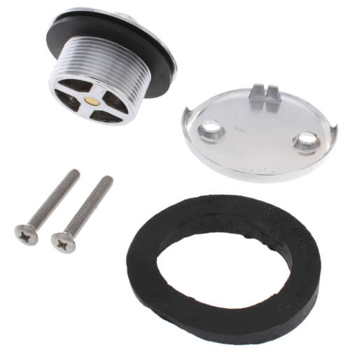 Main product image of Bath Waste T-Waste Half Kit - CP Brass Lift & Turn Drain w/ 2 Hole Face Plate (ABS)