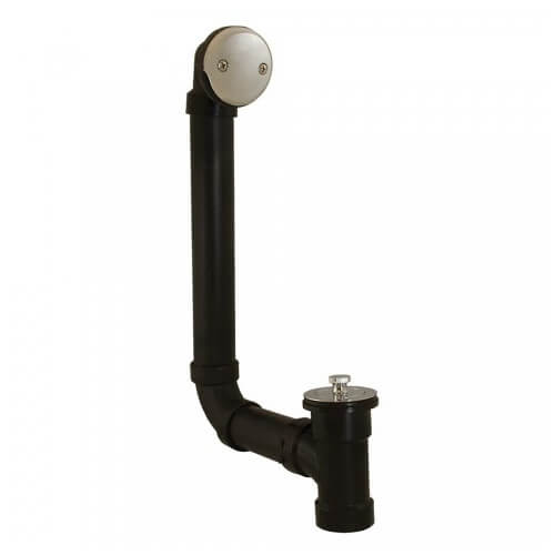 Main product image of Bath Waste T-Waste Full Kit - CP Friction Lift Drain w/ 2 Hole Face Plate (ABS)