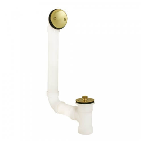Main product image of Bath Waste T-Waste Full Kit - PB Friction Lift Drain w/ 2 Hole Face Plate (PVC)
