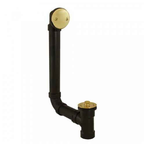 Main product image of Bath Waste T-Waste Full Kit - PB Friction Lift Drain w/ 2 Hole Face Plate (ABS)