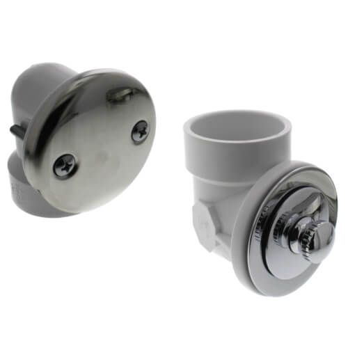 Main product image of Bath Waste Standard Half Kit - CP Friction Lift Drain w/ 2 Hole Face Plate (PVC)