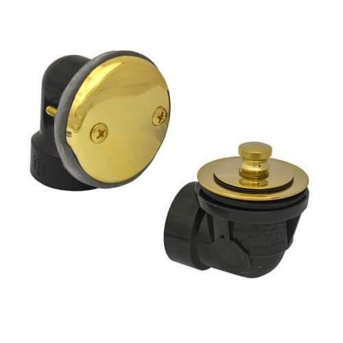 Main product image of Bath Waste Standard Half Kit - PB Friction Lift Drain w/ 2 Hole Face Plate (ABS)
