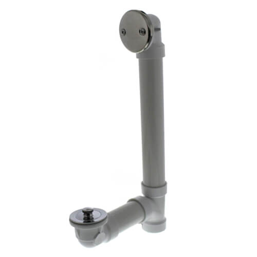 Main product image of Bath Waste Standard Full Kit - CP Brass Lift & Turn Drain w/ 2 Hole Face Plate (PVC)