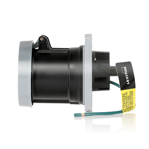 Main product image of 60A, 600V 3-Phase, 3P, 4W, LEV Series IEC 60309-1 & 60309-2 Pin & Sleeve Receptacle, IP66/IP67/IP68/IP69K, Watertight (Black)
