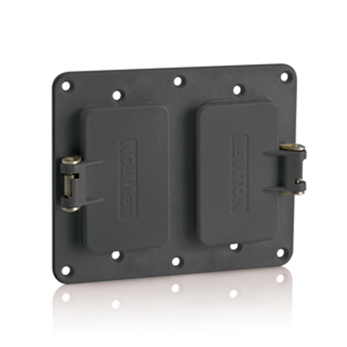 Main product image of 2, GFCI/Decora Receptacle Coverplate w/ Weather-resistant Flip Lid Black