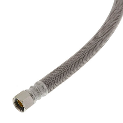 Main product image of 12" Polymer Coated Braided Hose Faucet Connector (3/8" Compression x 1/2" FIP)