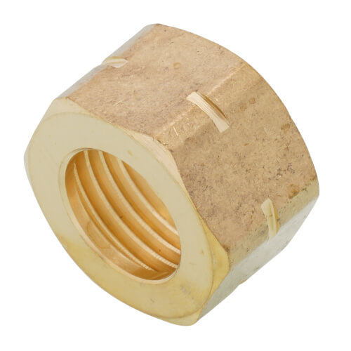 Main product image of 1/2" to 14" x 9/16" Regular Brass Basin Nut (Box of 10)