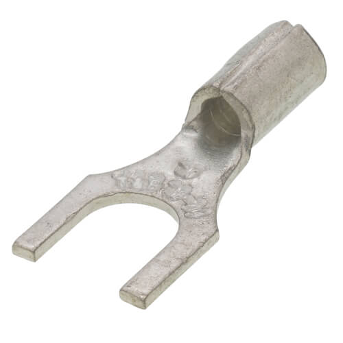 Main product image of #10 Stud Non-Insulated Copper Fork Terminal, 18-14 AWG