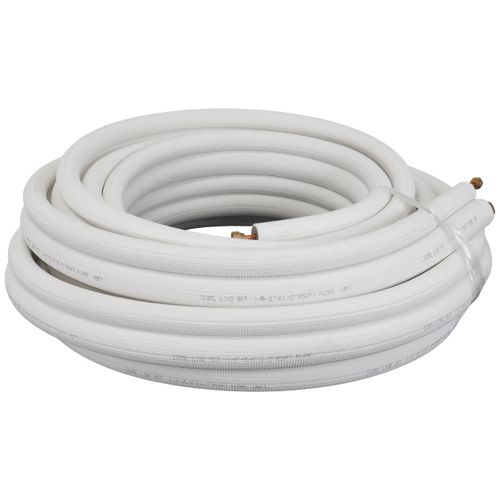 Main product image of 1/4" LL x 5/8" SL Mini Split Refrigerant Line Set w/ Flare Nuts, 1/2" Insulation (50 Ft.)