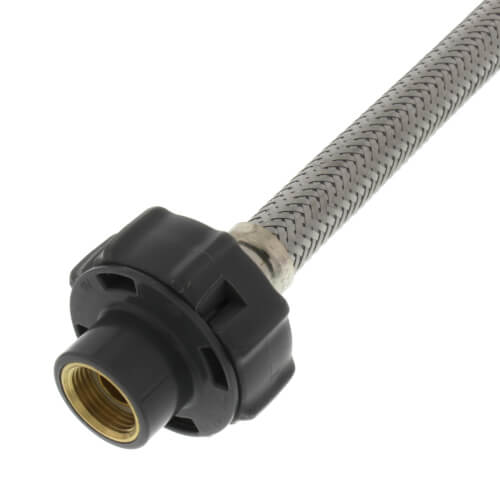 Main product image of 16" Universal Click Seal Braided Stainless Steel Hose Faucet Connector (3/8"Compression x 1/2" FIP)