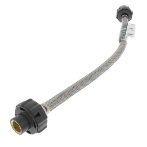 Main product image of 16" Universal Click Seal Braided Stainless Steel Hose Faucet Connector (3/8"Compression x 1/2" FIP)