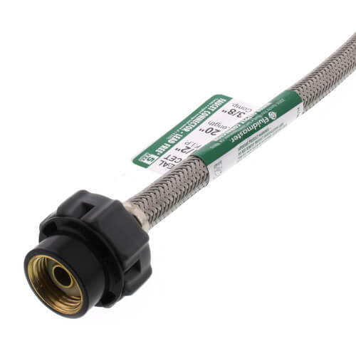 Main product image of 20" Click-Seal Braided Stainless Steel Hose Faucet Connector (3/8" Compression x 1/2" FIP)