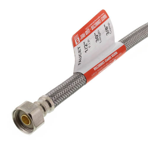 Main product image of B1F30 30" Braided Stainless Steel Hose Faucet Connector (3/8" Compression x 1/2" FIP)