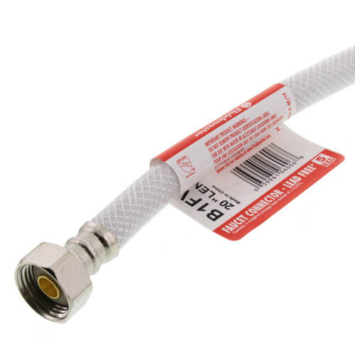 Main product image of 20" Reinforced Vinyl Braided Hose Faucet Supply Connector (3/8" Compression x 1/2" FIP)