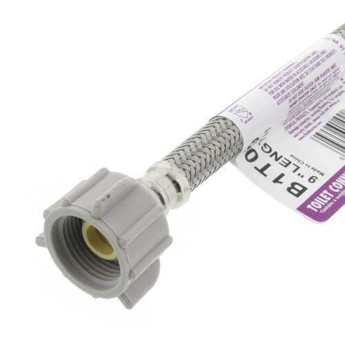 Main product image of 9" Braided Stainless Steel Hose Toilet Connector (3/8" Compression x 7/8" Ballcock)