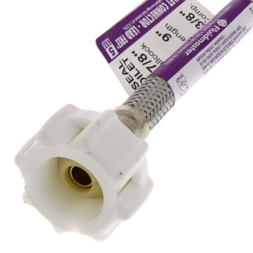 Main product image of 9" Click Seal Braided Stainless Steel Hose Toilet Connector (3/8" Compression x 7/8" Ballcock)