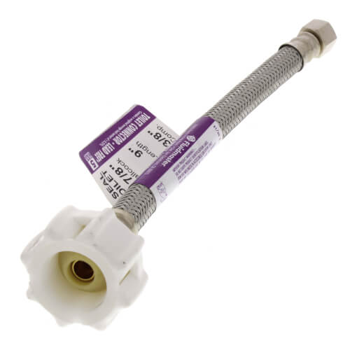 Main product image of 9" Click Seal Braided Stainless Steel Hose Toilet Connector (3/8" Compression x 7/8" Ballcock)