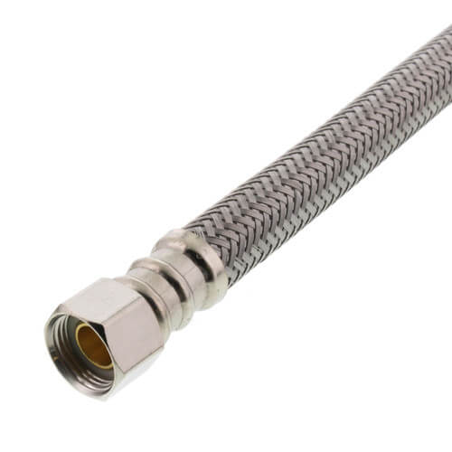 Main product image of 12" Click Seal Braided Stainless Steel Hose Toilet Connector (3/8"Compression x 7/8" Ballcock)