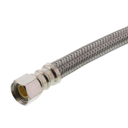 Main product image of 16" Click Seal Braided Stainless Steel Hose Toilet Connector (3/8" Compression x 7/8" Ballcock)