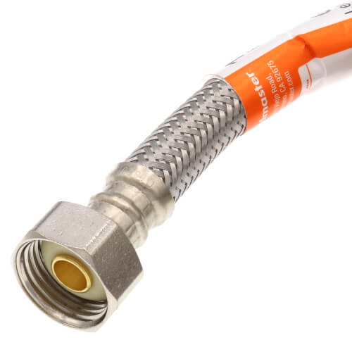 Main product image of 60" Braided Stainless Steel Dishwasher Connector w/ MIP Elbow (3/8 Compression x 1/2" FIP)