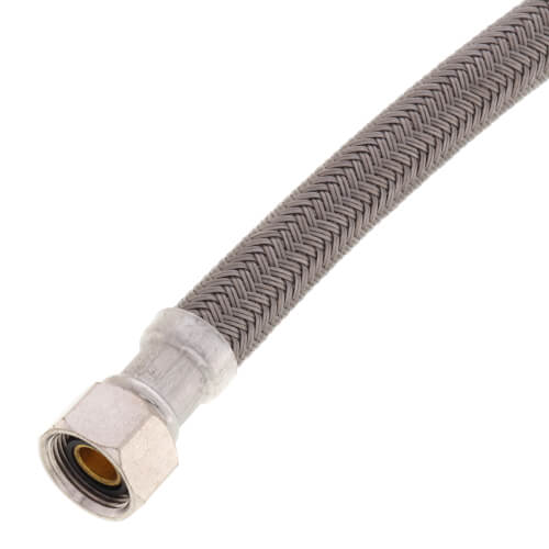 Main product image of 20" Polymer Coated Braided Hose Faucet Connector (7/16" Compression x 1/2" FIP)