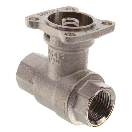1/2" B2 Series, 2-Way Characterized Control Brass Valve w/ Chrome Plated Ball/Nickel Plated Stem (3.0 Cv)