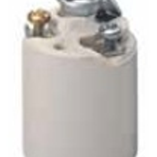 Main product image of Medium Base, 1 Piece, Keyless, Incandescent, Unglazed Porcelain Lampholder, Bracket Mount, Single Circuit, Back Wired, (White)