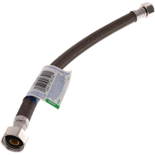 Main product image of 12" Polymer Coated Braided Hose Faucet Connector (1/2" Compression x 1/2" FIP)
